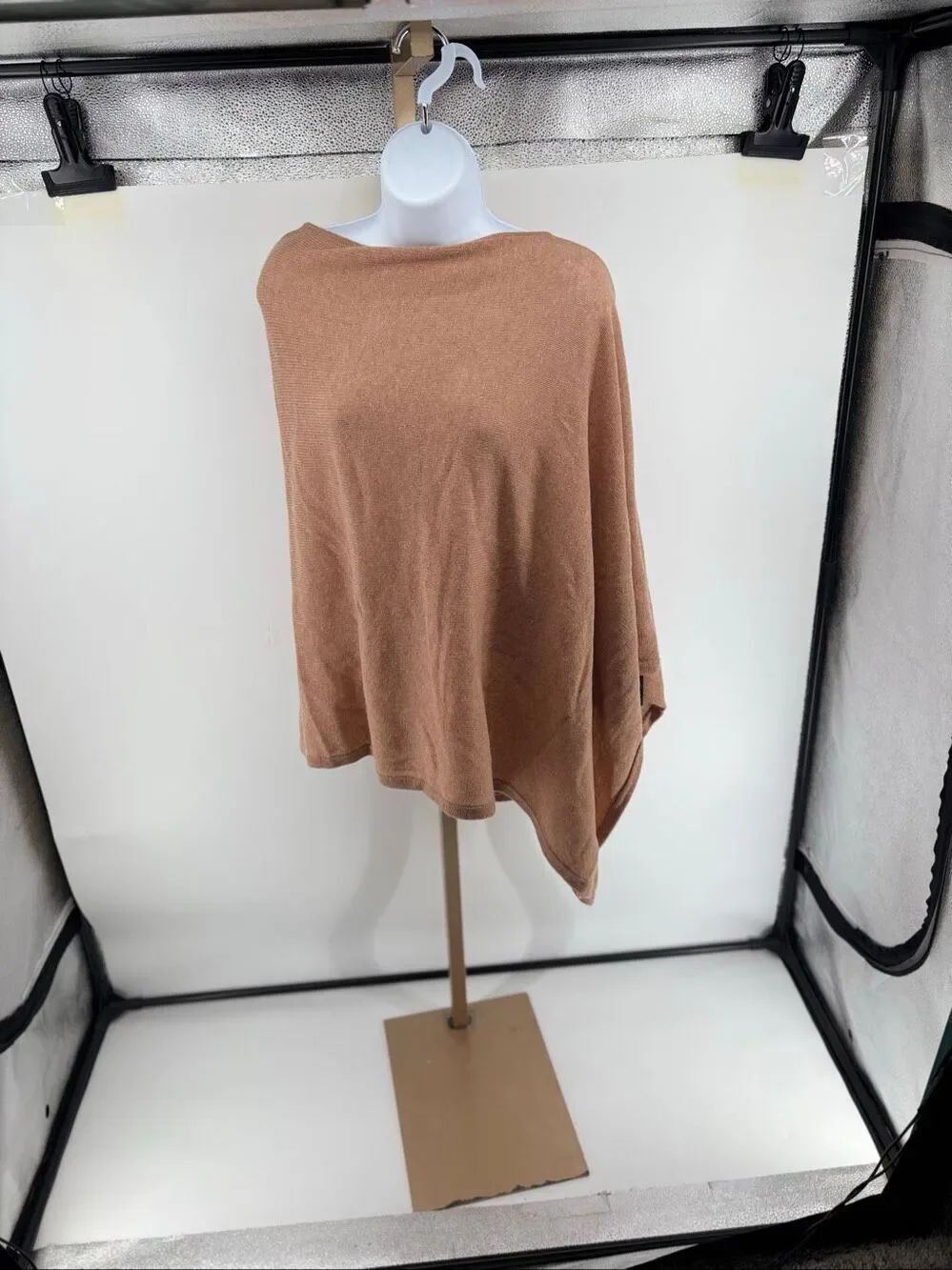 Peter Millar Texas A&M Essential Cashmere Poncho Camel NWOT